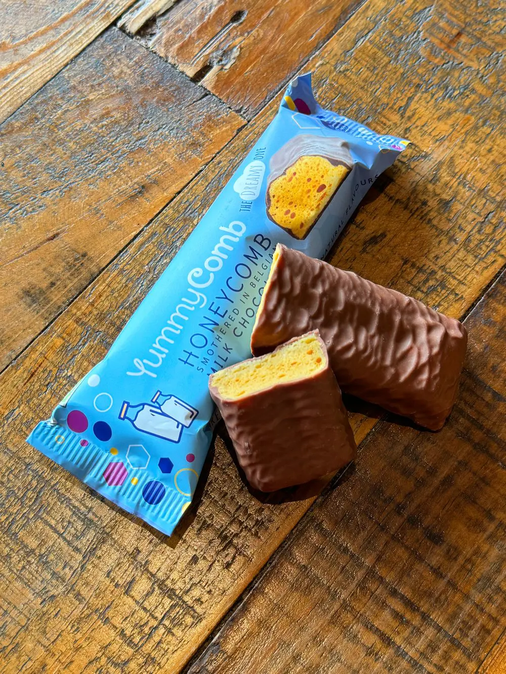 Belgian Milk chocolate smothered Honeycomb cinder toffee bar