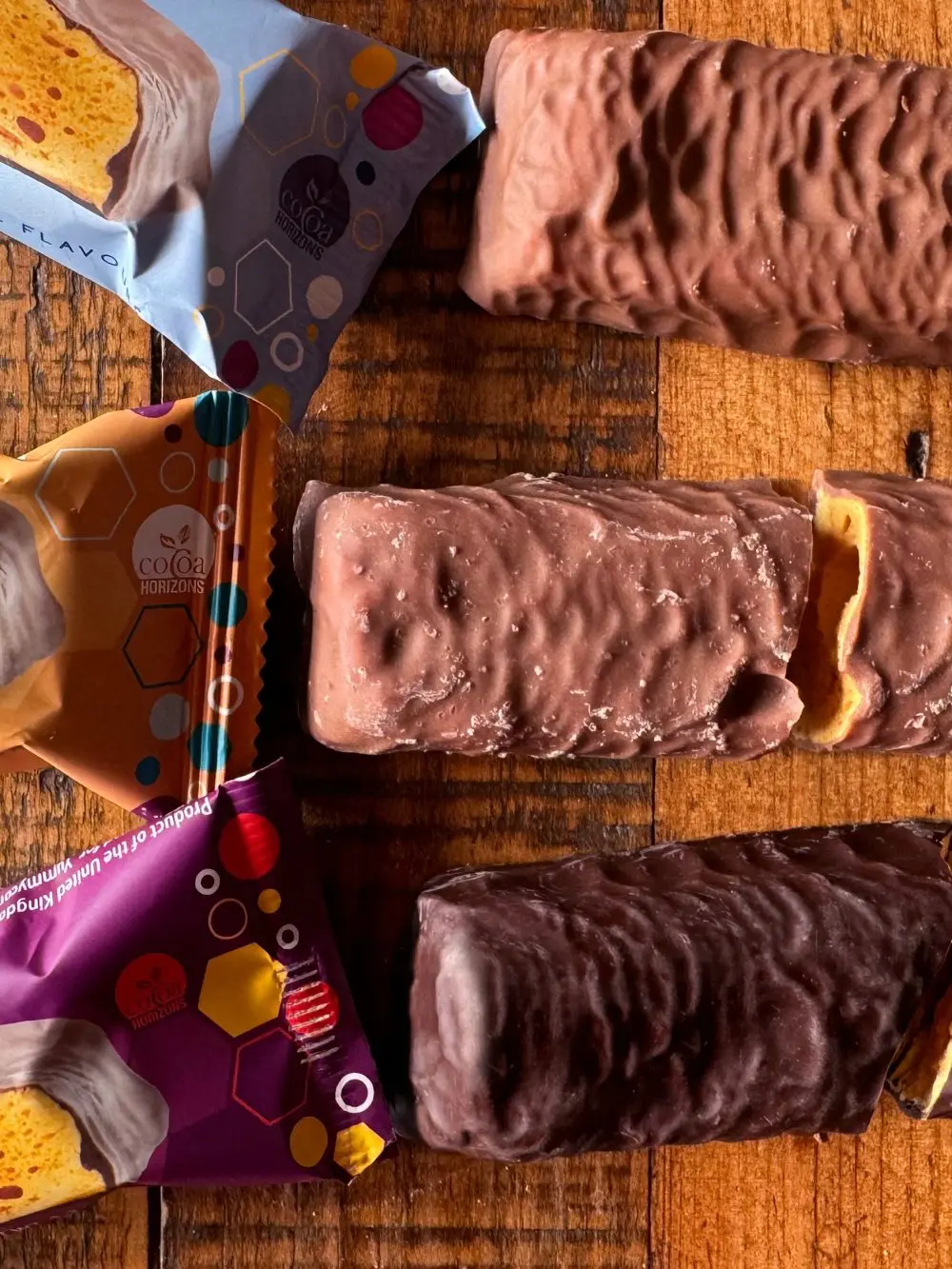 Premium honeycomb candy bars wrapped in Belgian chocolate