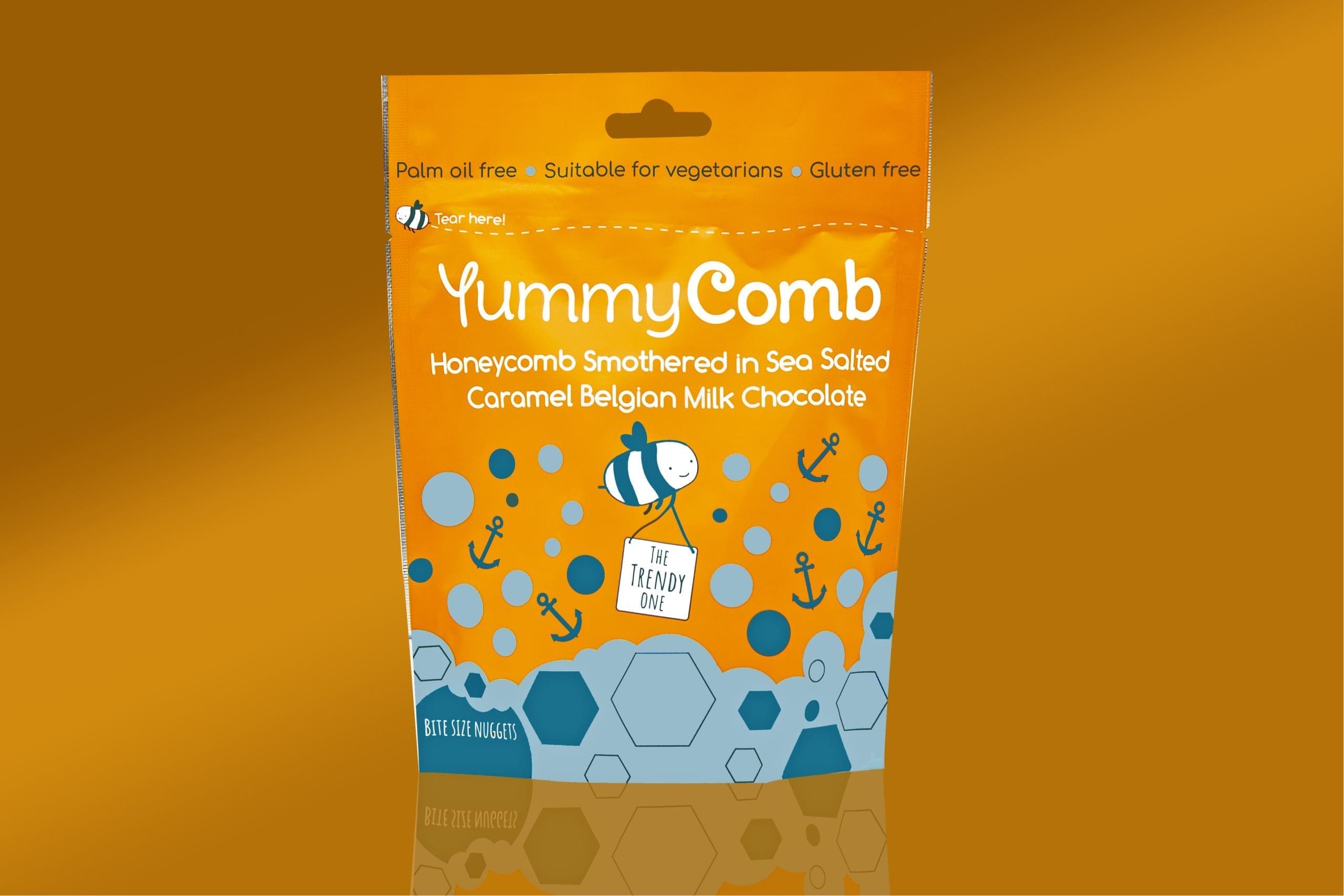 Salted Caramel Milk Chocolate Honeycomb Pouches G X Yummycomb